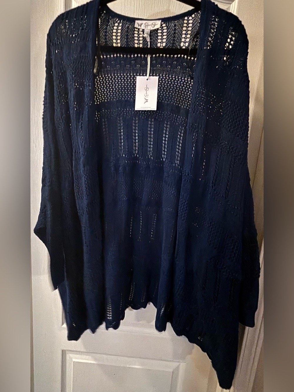 Jessica Simpson Kayla Kimono Cardigan Sweater in Navy Peony Size L/XL NWT